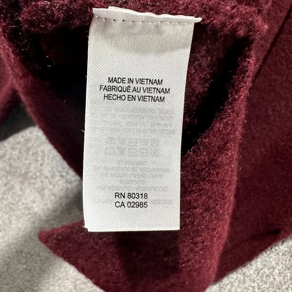 Lucky Brand Pullover Sweater Men L Burgundy V Neck Wool Blend‎ Long Sleeve